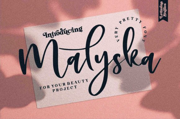 Malyska: A Romantic Script Typeface for Editors